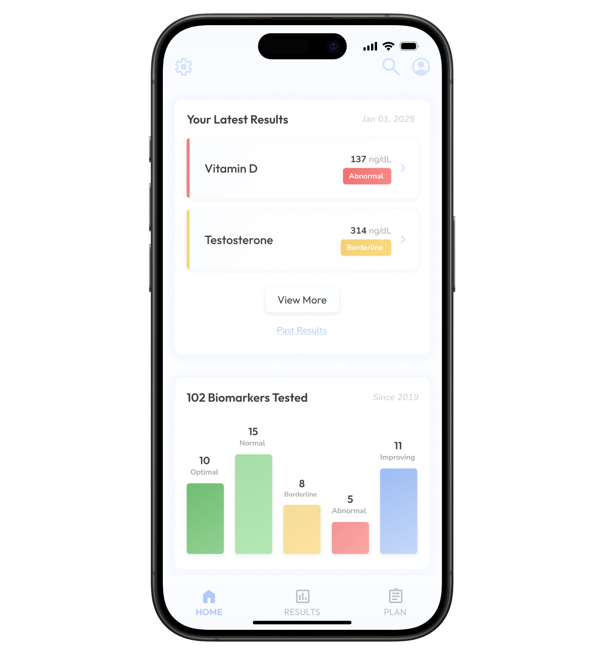 Blood Test - Home Screen