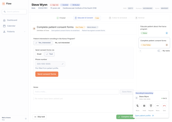 Task Action View - Consent