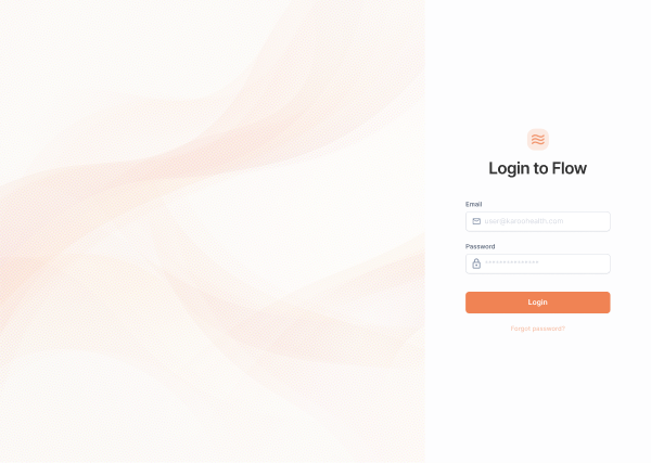 Login screen